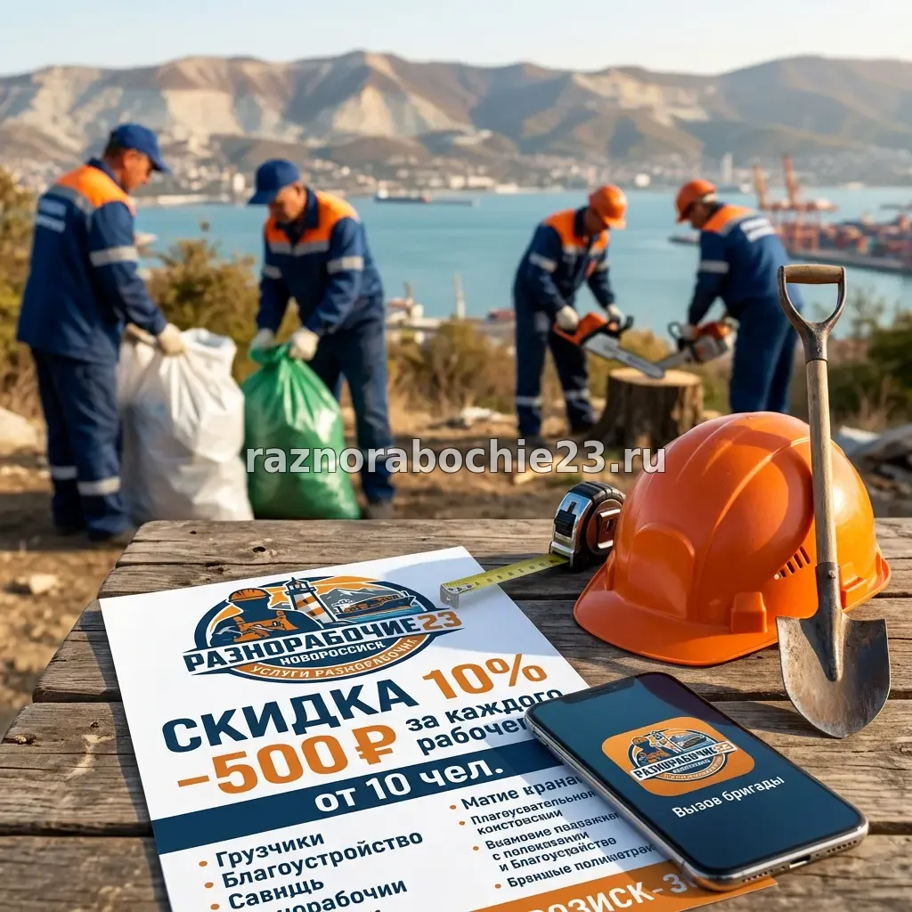 Акции на услуги разнорабочих в Новороссийске: скидка 10% и –500 ₽