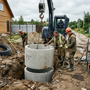 Установка септиков и колец в Новороссийске | Под ключ