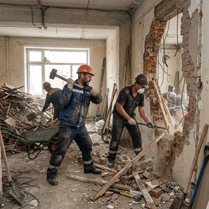 Демонтажные работы в Новороссийске | Разборка стен, снятие обшивки, вынос мусора