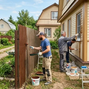 Покраска заборов и фасадов в Новороссийске | Под ключ