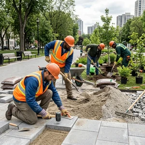 Благоустройство в Новороссийске | Укладка плитки, установка бордюров, подсыпка