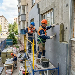 Утепление фасадов в Новороссийске | Монтаж утеплителя, сетки, штукатурки