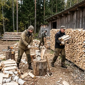 Колка и складирование дров в Новороссийске