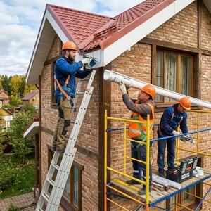 Монтаж водостоков в Новороссийске | Установка желобов, труб, колен