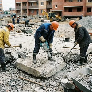 Демонтаж плитного фундамента в Новороссийске | Разборка монолитной плиты