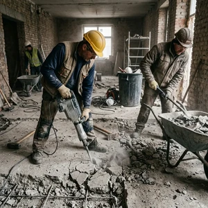 Демонтаж бетонных полов и стяжек в Новороссийске | Снос цементной стяжки