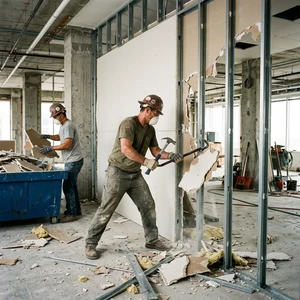 Демонтаж гипсокартонных перегородок в Новороссийске | Снос ГКЛ-стен