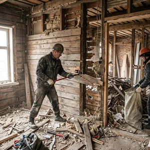 Демонтаж деревянных стен и перегородок в Новороссийске | Разборка дерева