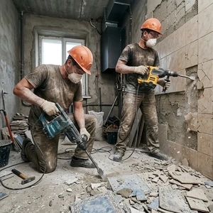 Снятие старой плитки в Новороссийске | Демонтаж керамической плитки с пола и стен