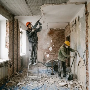 Демонтаж штукатурки со стен и потолков в Новороссийске | Снятие старой штукатурки