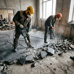 Демонтаж наливных полов в Новороссийске | Снятие полимерных и эпоксидных полов