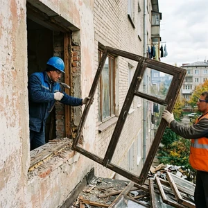 Демонтаж старых оконных блоков и рам в Новороссийске | Снос старых окон