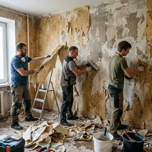 Демонтаж старых обоев в Новороссийске | Снятие обоев со стен и потолков