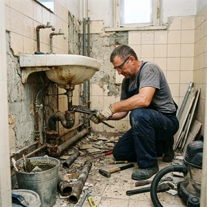 Демонтаж старой сантехники в Новороссийске | Удаление ванн, унитазов, раковин