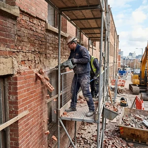 Демонтаж облицовочного кирпича в Новороссийске | Снятие лицевого кирпича с фасада