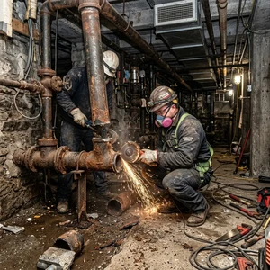 Демонтаж старых коммуникаций в Новороссийске | Удаление труб и радиаторов