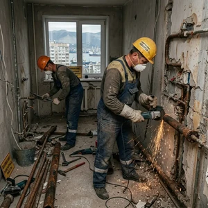 Демонтаж систем отопления и водоснабжения в Новороссийске