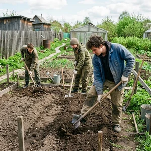 Копка огорода и грядок в Новороссийске | Вспашка лопатой