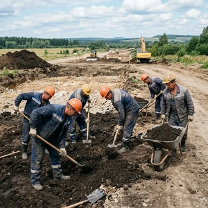 Снятие плодородного слоя грунта вручную в Новороссийске