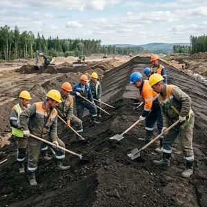 Формирование насыпей и курганов в Новороссийске | С ручной планировкой