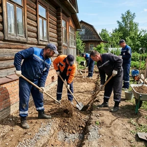 Подготовка основания под отмостку и дорожки в Новороссийске