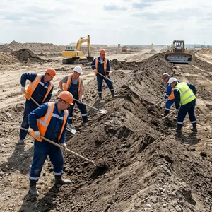 Планировка отвалов грунта на участке в Новороссийске | Разравнивание