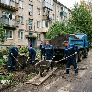 Перетаскать КАМАЗ земли в Новороссийске | Ручное растаскивание грунта