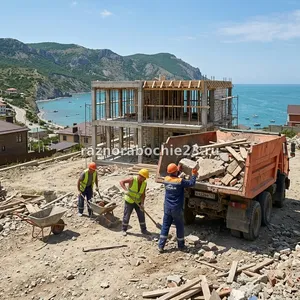 Вывоз строительного мусора с ручной погрузкой КАМАЗ в Новороссийске