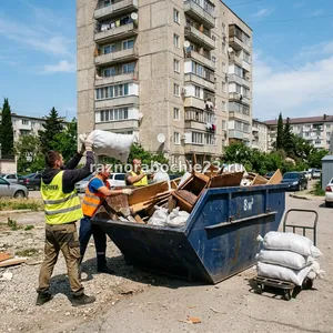 Вывоз мусора контейнером 8 м3 в Новороссийске – бункер для строймусора