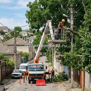Спил деревьев с автовышки в Новороссийске – доступ к высоте до 22 метров